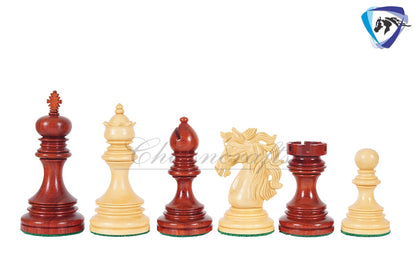 4.4" Luxury Staunton Chess pieces Set Bud Rosewood- JFK series + 21" Bud Rosewood Chess board(55mm) + Leather Storage box for chess men