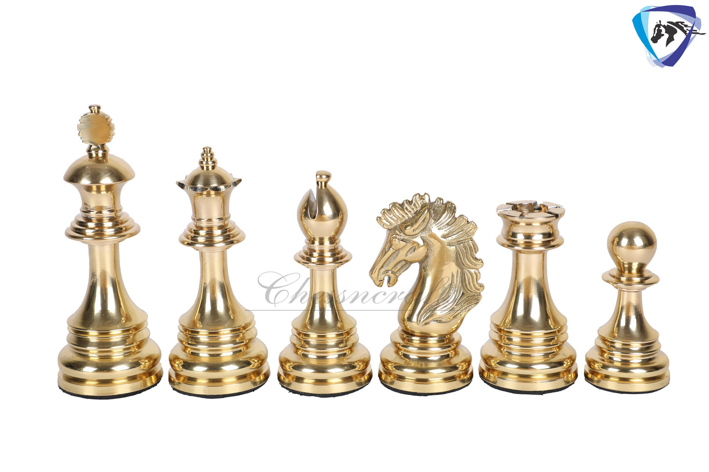 5" Brass Chess Pieces Set WELLINGTON Gold & Antique Limited Edition Luxury Staunton chess pieces  + 23" Ebonywood Chess Board + Storage Box