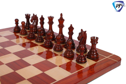 4.5" Luxury Staunton Bud Rosewood & Boxwood Chess pieces Set- COLUMBIAN Luxury- Triple Weighted 2 Extra queens- 4Q