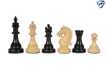 4.4" Staunton Ebonywood Chess Pieces Set in  BRIDLE SERIES Triple Weighted + 23" Ebonywood Chess Board(60mm) + Leatherette storage box