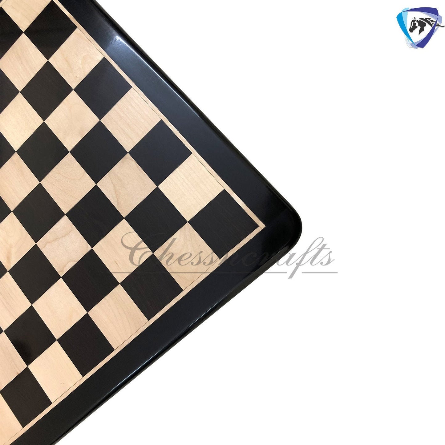 21" & 19" Ebony wood chess board Square: 55mm and 51 mm Rounded corners and edges Super fine lacquered polish