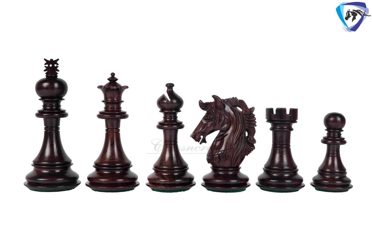 4.5" Luxury Staunton Rosewood & Boxwood Chess pieces Set- Alexander Luxury- Triple Weighted + 21" Rosewood Chess Board + Leather Storage Box