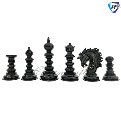 4.4" Staunton Ebony wood / Bud Rosewood Chess pieces Set- St. Petersburg-Savano Luxury Artisan Series- Heavy Weighted 2 Extra queens