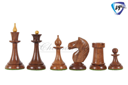 Soviet(Russian) Latvian Chess Pieces Set-1950 in Golden Rosewood Reproduction chess pieces + 21" Drueke Chess Board Sheeshamwood