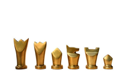 14" Metal chess Board Set Black & Gold EGYPTION GOLD FLOWER Unique design Chess gifting-Luxury Metal chess set
