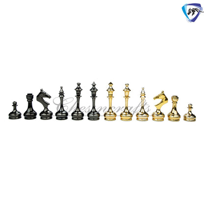Brass Chess pieces set Modern classic Sleek luxury Collector series King: 3.75"
