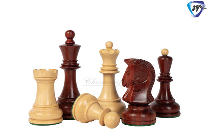 1950 Fischer Dubrovnik Bud Rosewood chess pieces set King-3.8" + 21" Bud Rosewood chess board(Sq: 55mm) + Leather Storage box-Luxury