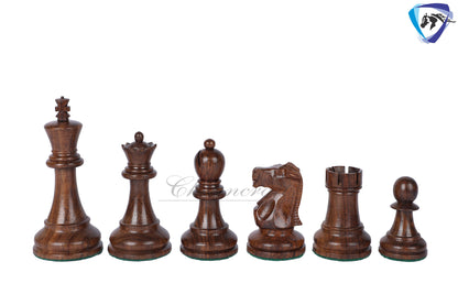 3.75" Fischer-Spassky Chess Pieces set in Golden Rosewood(sheesham) 1972 World Championship Chessmen + 19" Chess Board Sheeshamwood SQ:51MM
