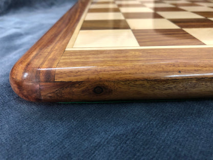 16" wooden(sheesham) flat chess board Rounded corners and edges Super fine smooth polish- Golden Rosewood & Maplewood.