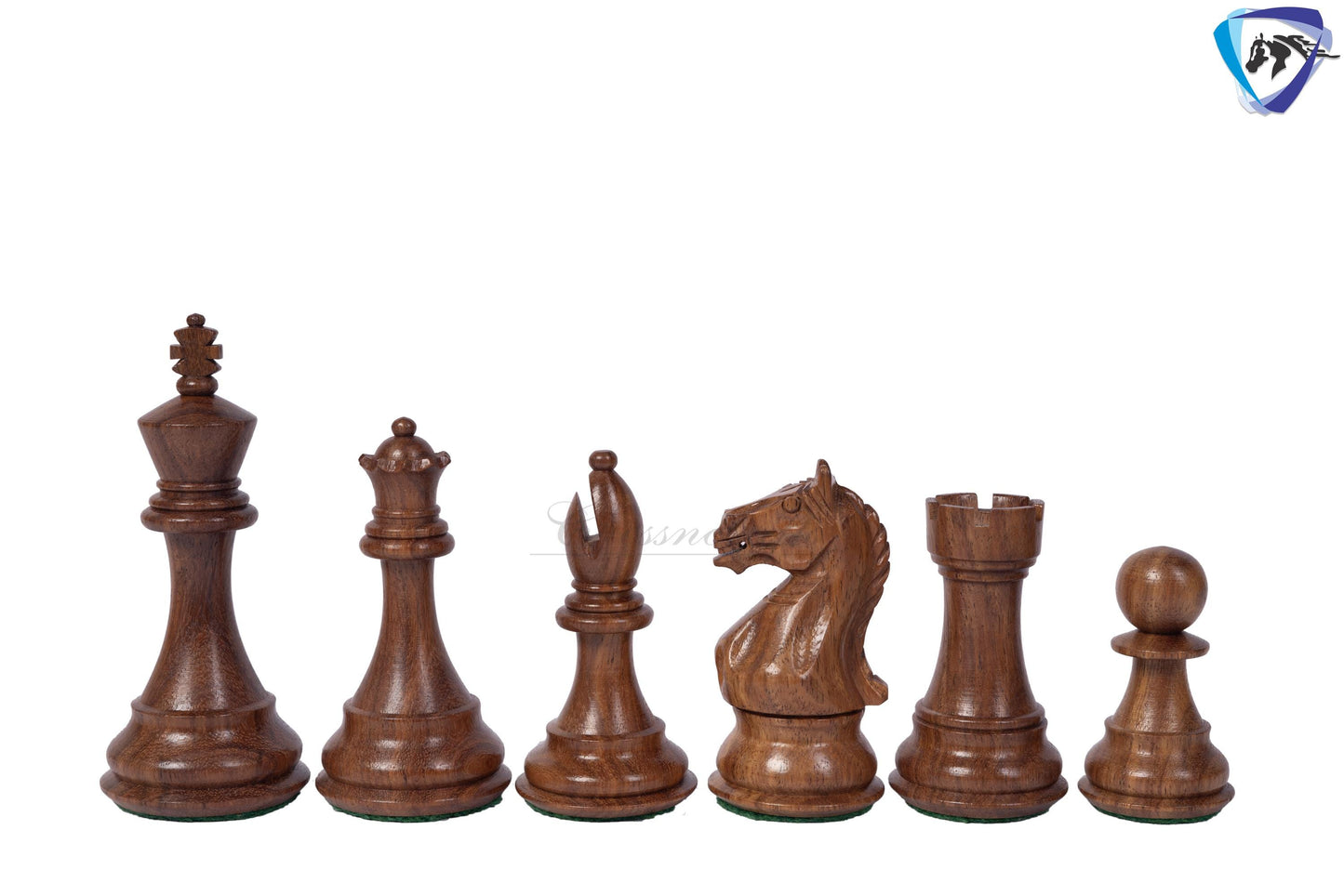 4" Fierce Knight Staunton Chess pieces Set in Golden Rosewood + 21" Golden rosewood(sheesham) Chess Board + Solid wood chess Storage Box
