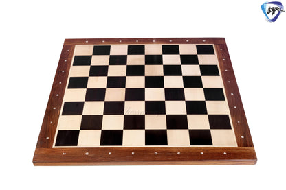 23" Ebony wood Chess board with Golden Rosewood Border & notations - Handcrafted big size chess board inlaid squares 60mm