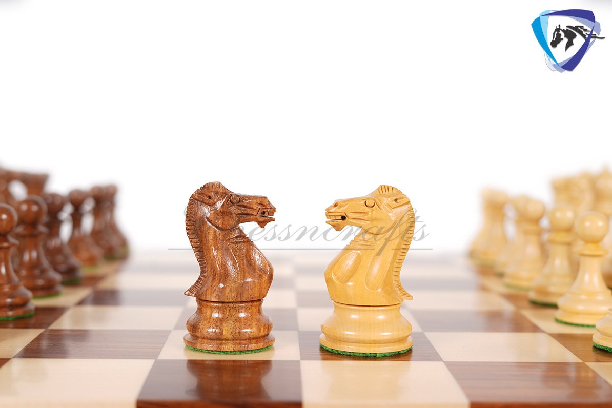 4.1" Staunton Chess Pieces Set Golden Rosewood(sheesham) ENGLISH CLUB series + 21" Golden Rosewood Chess board STEP Design + Storage Box