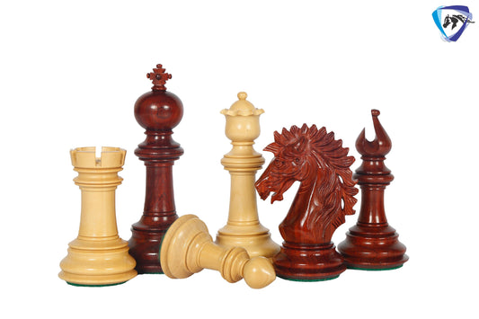 4.5" Staunton Bud Rosewood Chess pieces Set- VICTORIA CROSS - Triple Weighted + 21" Bud Rosewood Chess Board  + Leatherette storage Box.