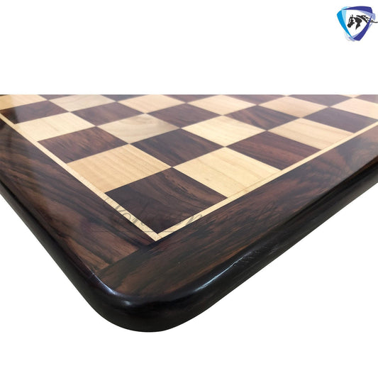 19" Rosewood & Maple wood chess board Rounded corners and edges Super fine smooth polish