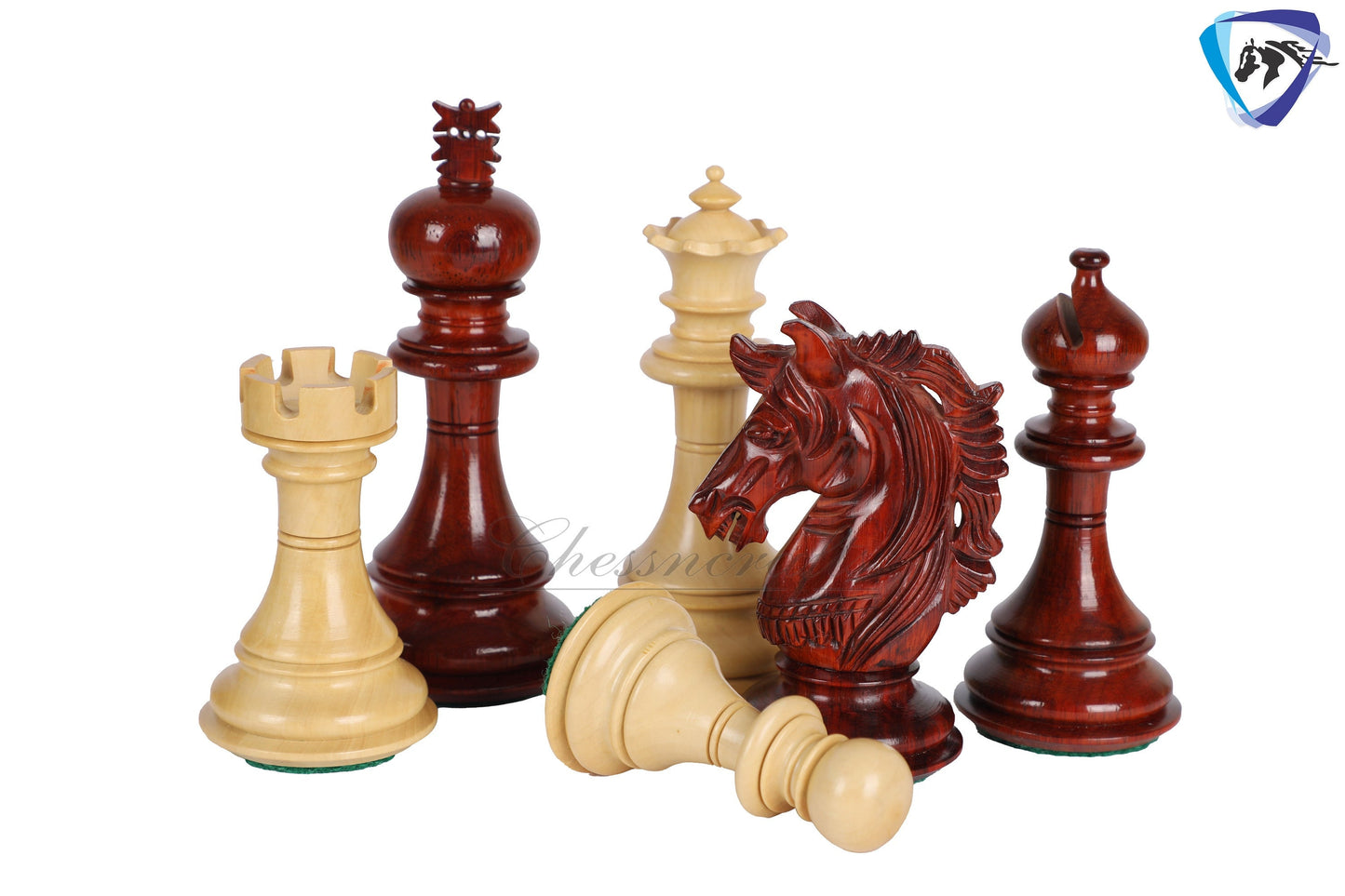 4.5" Luxury Staunton Bud Rosewood-Boxwood Chess pieces Set-Alexander Series-Triple Weighted+ 21"/ 23" Bud Rosewood Chess Board + Storage Box