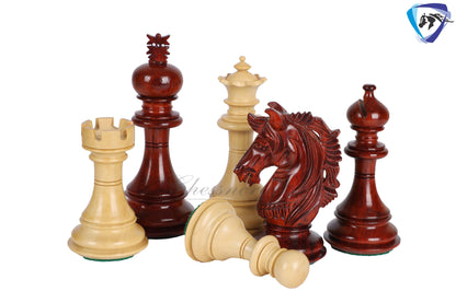 4.5" Luxury Staunton Bud Rosewood-Boxwood Chess pieces Set-Alexander Series-Triple Weighted+ 21"/ 23" Bud Rosewood Chess Board + Storage Box