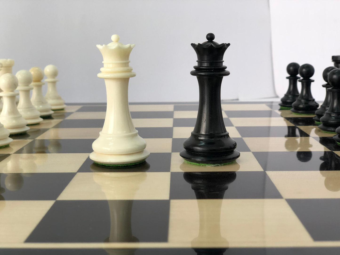 1849 Reproduced COOKE JACQUES chess Pieces set Camel Bone Staunton king 3.75" hand carved unique collector vintage chess pieces