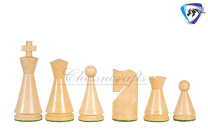 19th Century Russian Soviet Reproduced classic series Chess pieces 4" in Ebonized boxwood/ 50MM Golden Rosewood Borderless Chess Board Combo