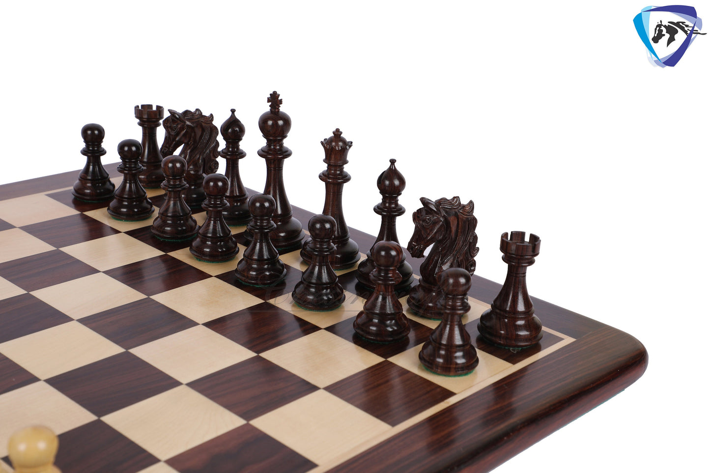4.5" Luxury Staunton Rosewood Chess pieces Set- SPARTAN series + 21" Rosewood chess board(55MM) + Leatherette storage box for chess men