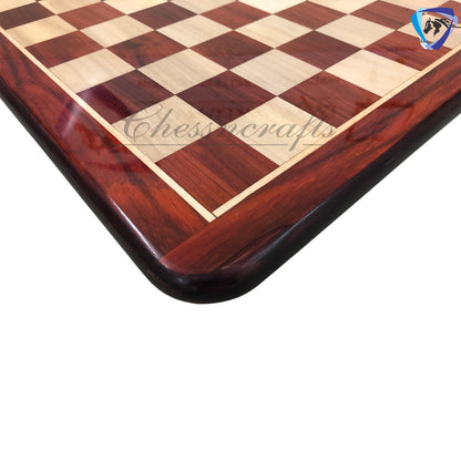 21"Bud Rosewood(African Padauk) & Maple wood chess board Square: 55mm Rounded corners and edges Super fine smooth polish