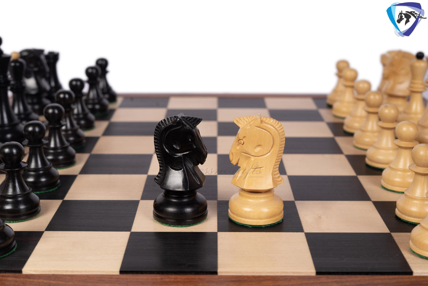 1950 Fischer Dubrovnik Ebonywood chess pieces set King-3.8" + 21" Ebonywood chess board(SQ:55MM) + Leather Storage box-Luxury