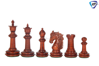 4.5" Luxury Staunton Bud Rosewood Chess pieces Set - STALLION VER 2.0 + 23" Bud rosewood chess board (SQ: 60mm) + Leatherette Storage box