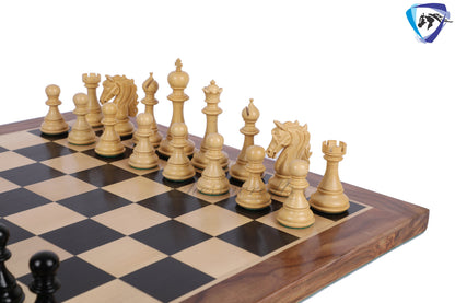 4.5" Luxury Staunton Ebony wood Chess pieces Set- SPARTAN series + 21" Ebonywood Chess board(55mm) + Leatherette Storage box for chess men