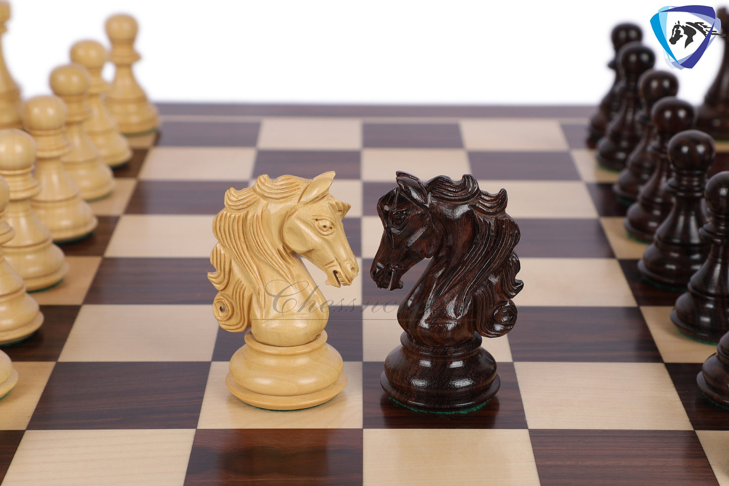 4.5" Luxury Staunton Rosewood Chess pieces Set- SPARTAN series + 21" Rosewood chess board(55MM) + Leatherette storage box for chess men