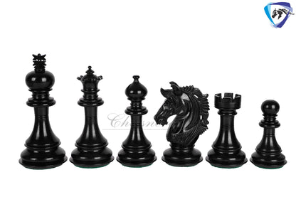 4.5" Luxury Staunton Ebonywood Chess pieces Set- Alexander series-Triple Weighted + 21"/ 23" Ebonywood Chess Board-STEP DESIGN + Storage Box