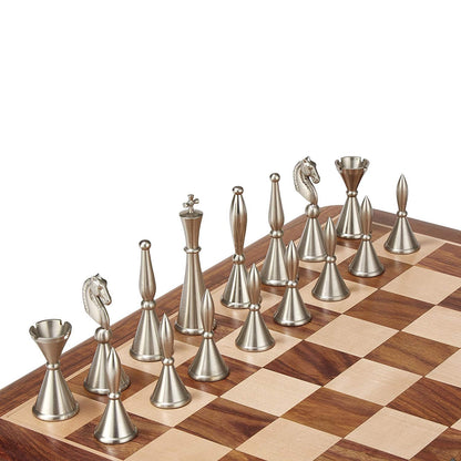 Solid Brass Chess pieces set French Silver copper King: 4.25"