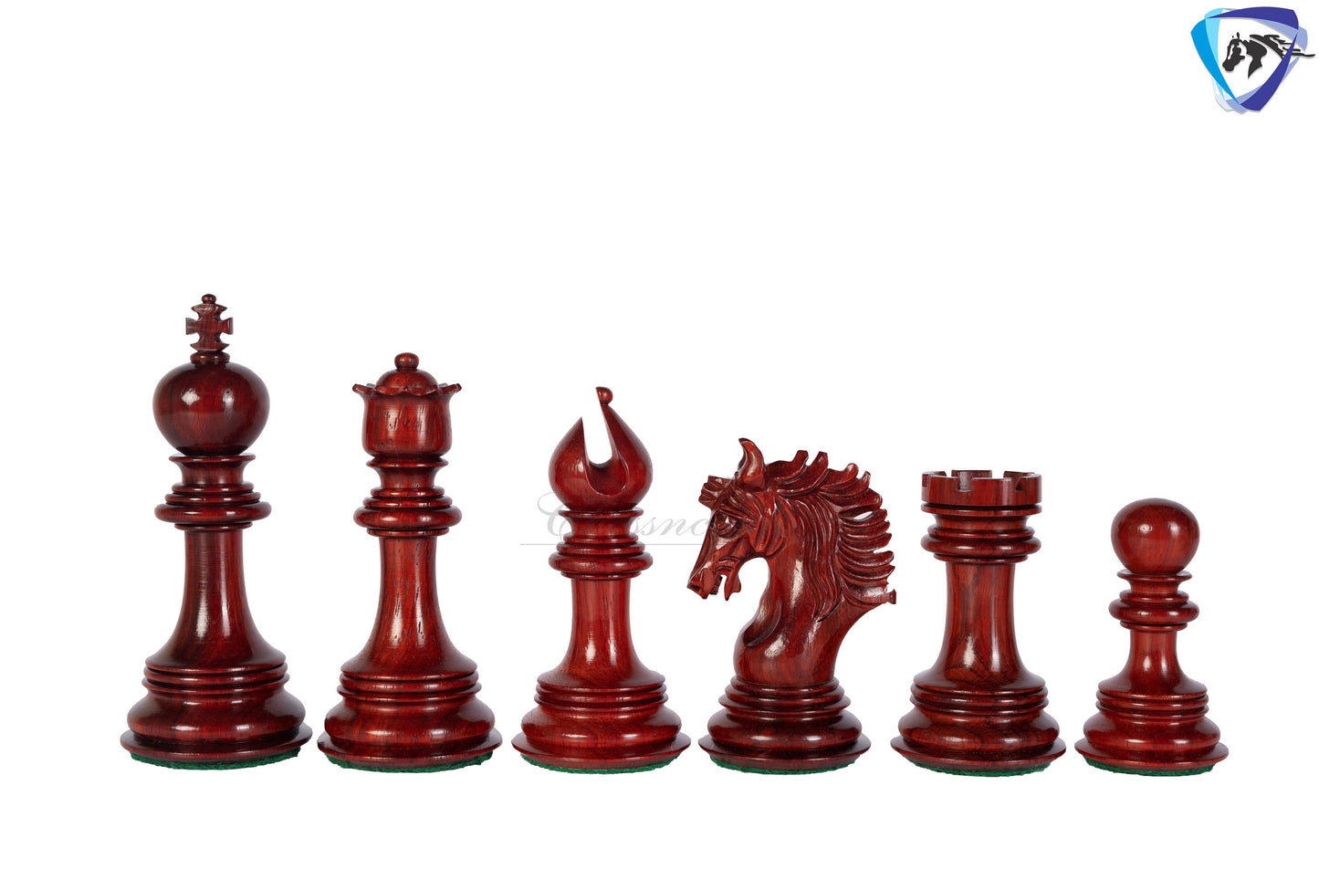 4.5" Luxury Staunton Bud Rosewood Chess pieces Set- PRISTINE-Triple Weighted + 23" Bud Rosewood Chess Board-sq:60mm + Leather Storage Box