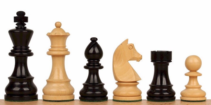 Tournament series Wooden chess pieces set German Knight King 3.75" With Extra Queens- Dyed Boxwood - Weighted.