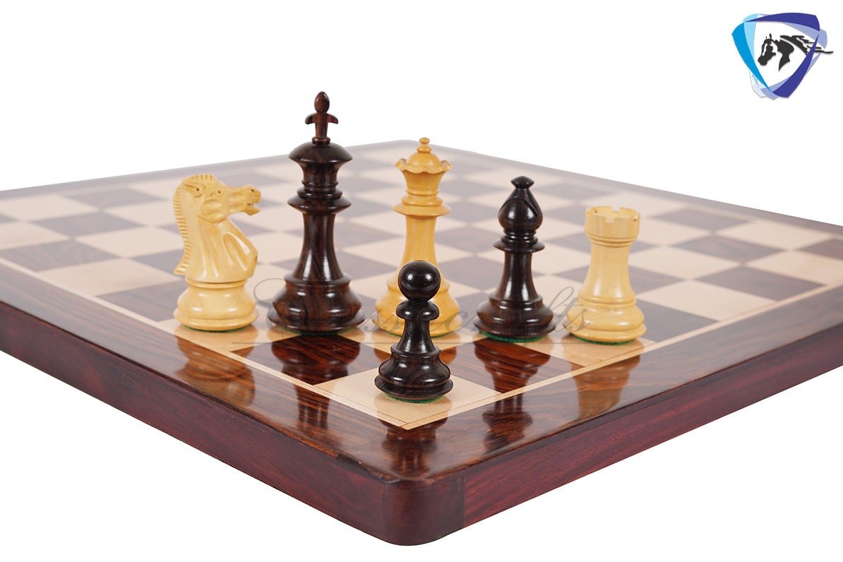 19" Rosewood & Maple wood chess board Square corners and edges Super fine smooth polish FIDE Chess board