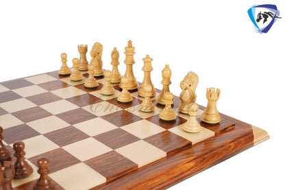 4" Rosewood Staunton chess pieces set BRIDLE SERIES Weighted + 21" Luxury Sheeshamwood Chess board