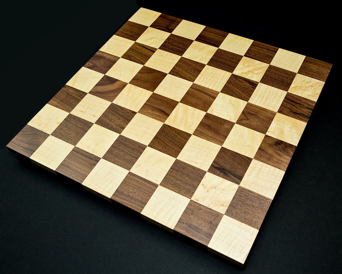 16" and 17.3" Rosewood Chess Board Borderless DOUBLE SIDED Square: 50MM (2") & 55MM(2.2") Super fine polish