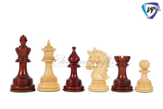 4.4" Luxury Staunton Chess Pieces Set in Bud Rose wood & Boxwood- HADRIAN Triple Weighted w/ 2 Extra queens- 4Q