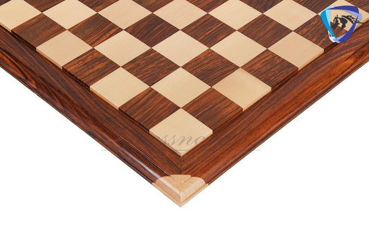 21" wooden chess board Maple Wood & Golden Rosewood(sheesham) Luxury CORNER CARVED BORDER super fine smooth polish.