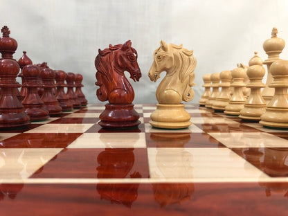 4.5" Luxury Staunton Bud Rosewood & Boxwood Chess pieces Set- Spartan Luxury Double Weighted 2 Extra queens- 4Q