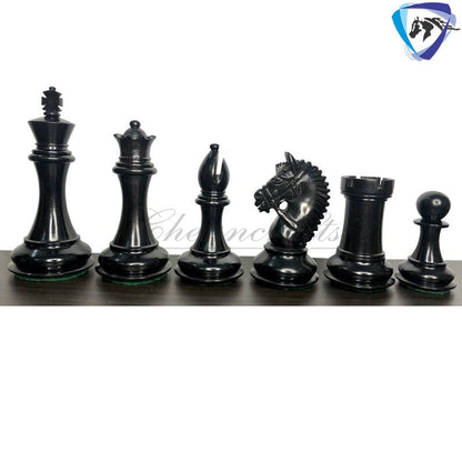 4.1" Staunton Chess Pieces Set in Ebony wood & Boxwood- EXCALIBUR  Weighted w/ 2 Extra queens- 4Q