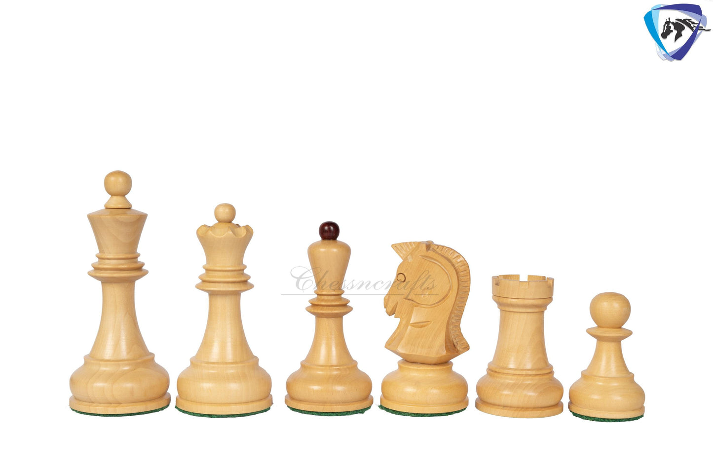 1950 Fischer Dubrovnik Bud Rosewood chess pieces set King-3.8" + 21" Bud Rosewood chess board(Sq: 55mm) + Leather Storage box-Luxury