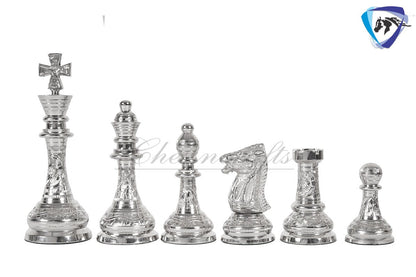 21" Giant Brass chess Board set Luxury Hand carving chess board & King: 4.75" Brass Chess Pieces set With storage Box- Big Size Metal Chess