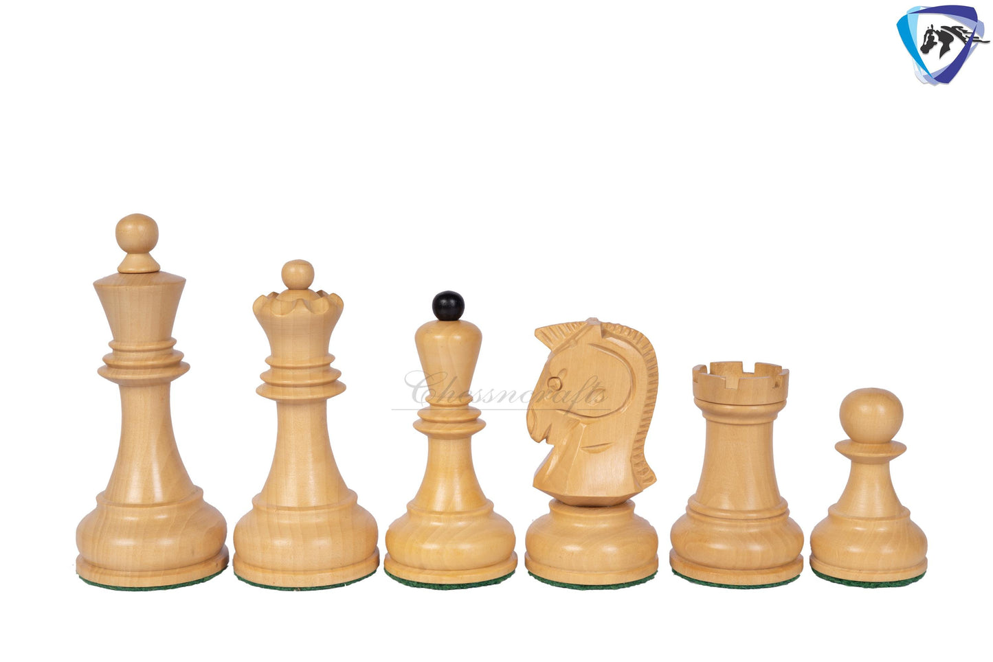 1950 Fischer Dubrovnik Ebonized boxwood chess pieces set King-3.8" + 21" Ebonywood chess board(SQ:55MM) + Leather Storage box-Luxury