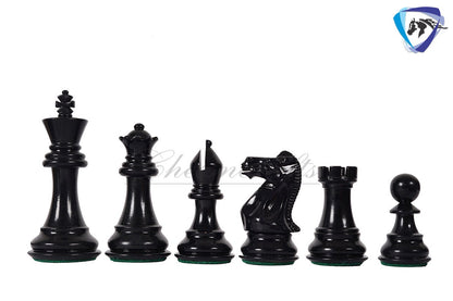 4.1" Wooden Staunton chess set in Red & Black Painted Boxwood Specially weighted - Extra Queens +19" Ebonywood chess board (51MM SQ)