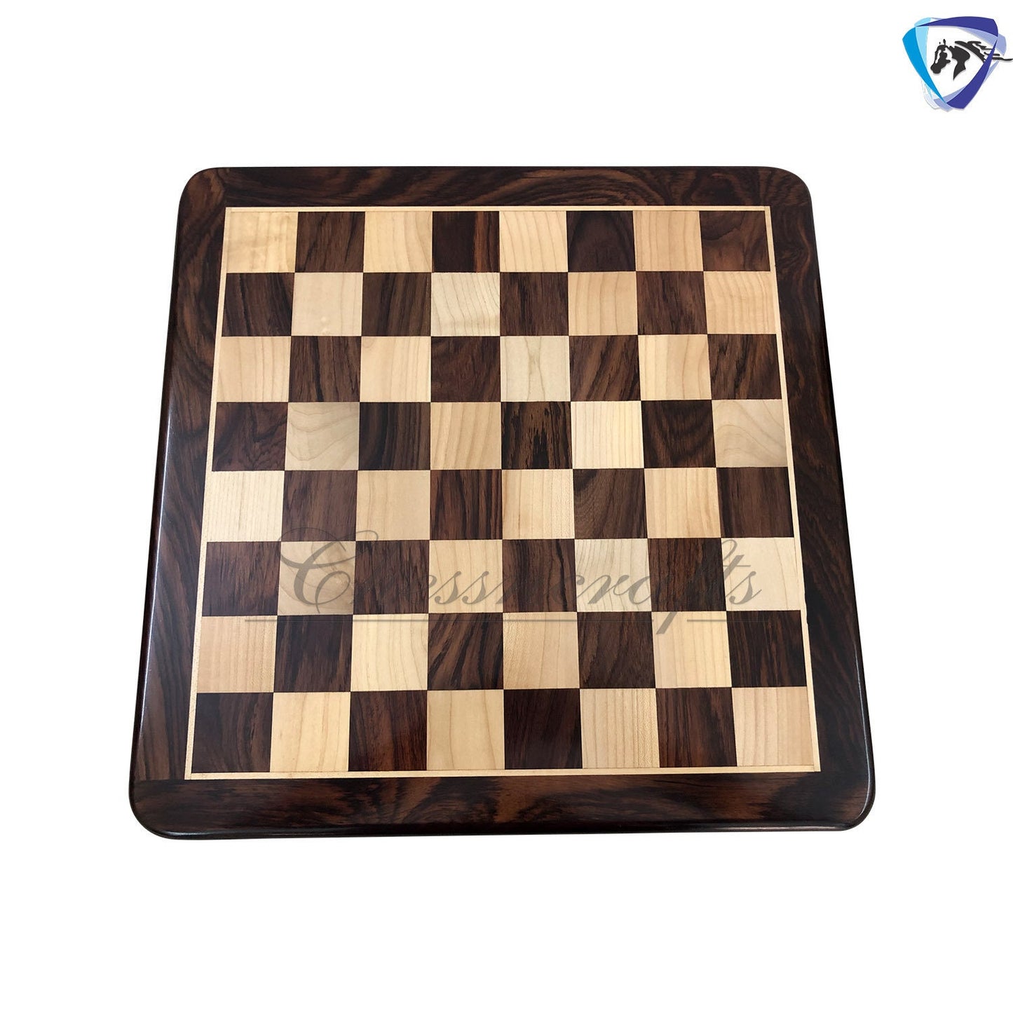 19" Rosewood & Maple wood chess board Rounded corners and edges Super fine smooth polish