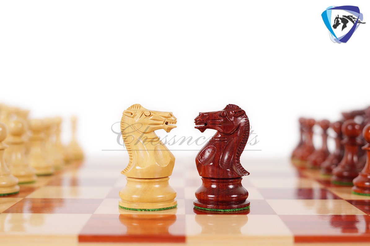 4.1" Bud Rosewood Staunton Chess Pieces Set  ENGLISH CLUB SERIES  Weighted w/ 2 Extra queens- 4Q