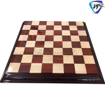 23" & 21" Bud Rosewood chess board STEPS BORDER ELEVATED Super fine smooth polish. Exclusive unique grain padauk wood