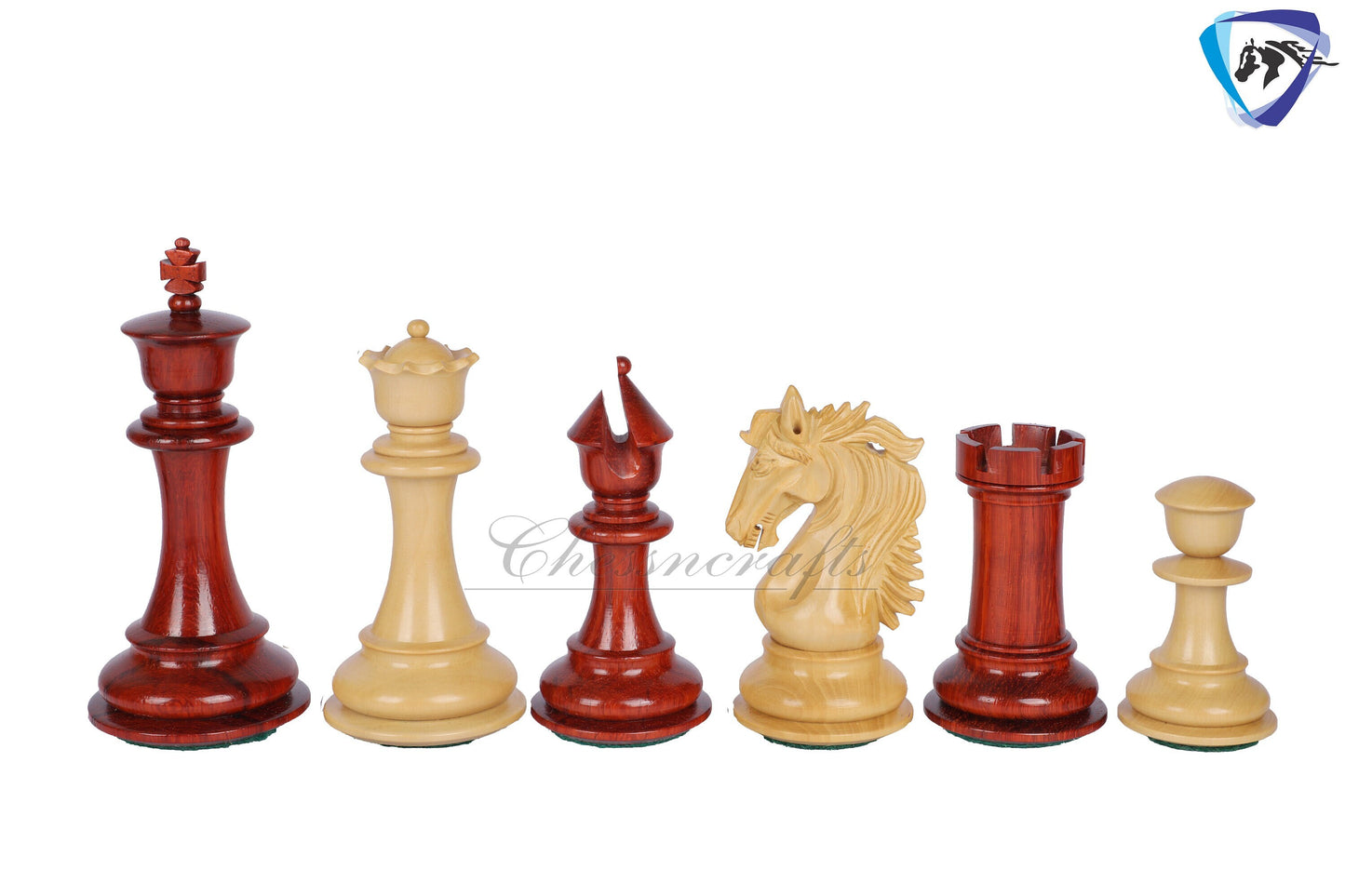 4.5" Luxury Staunton Bud Rosewood Chess pieces Set - STALLION SERIES + 23" Bud rosewood chess board (SQ: 60mm) + Leatherette Storage box
