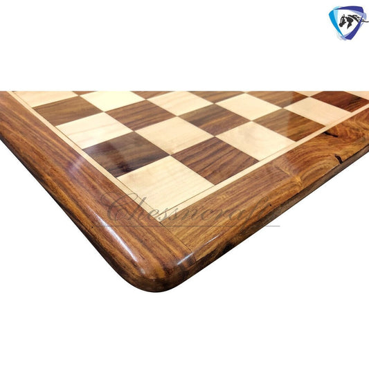 16" wooden(sheesham) flat chess board Rounded corners and edges Super fine smooth polish- Golden Rosewood & Maplewood.