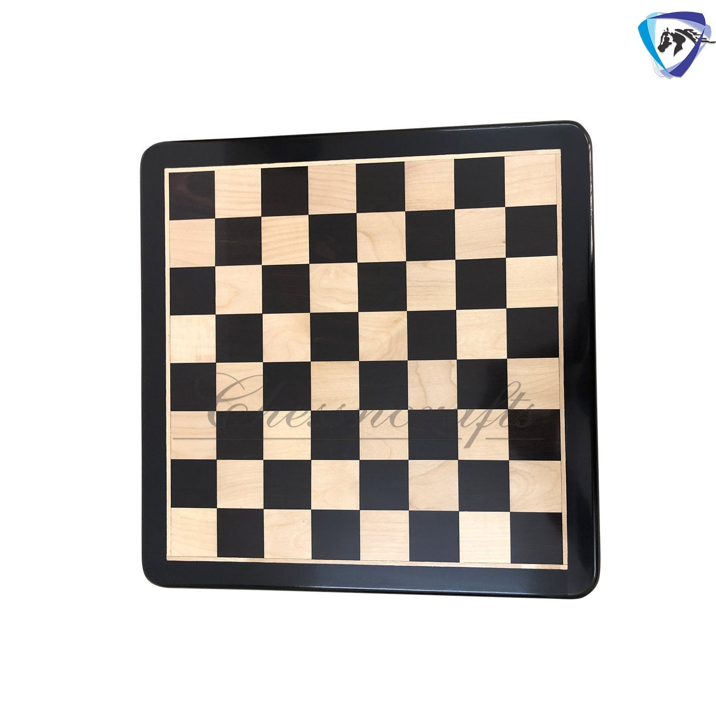 19" Ebony wood chess board rounded corners and edges Super fine lacquered polish-IMPERFECT CHESS BOARD- minor imperfections- special offer