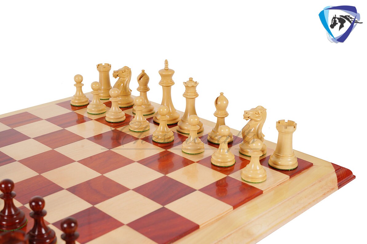 4.1" Bud Rosewood Staunton Chess Pieces Set  ENGLISH CLUB SERIES  Weighted w/ 2 Extra queens- 4Q